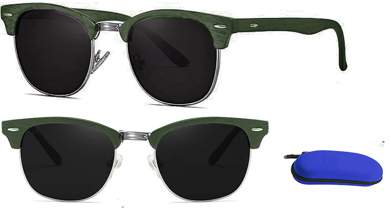 Category 4 Classic Wood Frame Sunglasses - Image 2