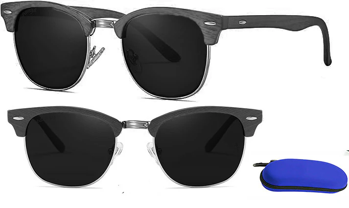 Category 4 Classic Wood Frame Sunglasses - Image 3