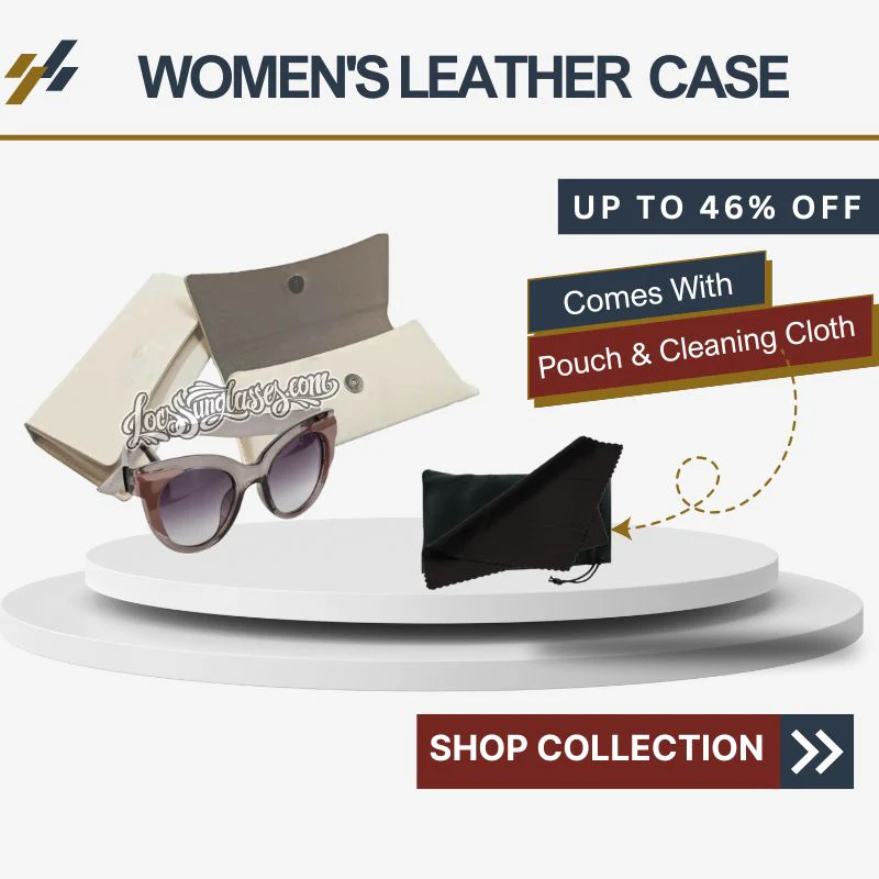 Chic leather magnetic sunglass case for women