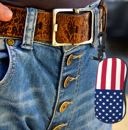 American Flag Ultra Light Large Zipper Case with Belt Clip - Image 2