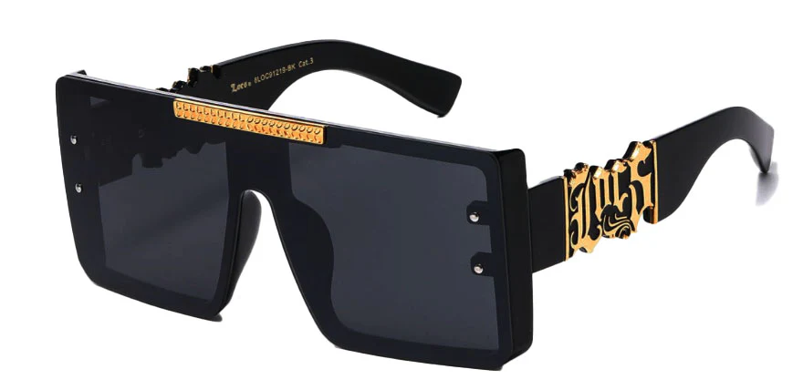 Flat Top Large Frame Locs Hip Hop Sunglasses - Image 3