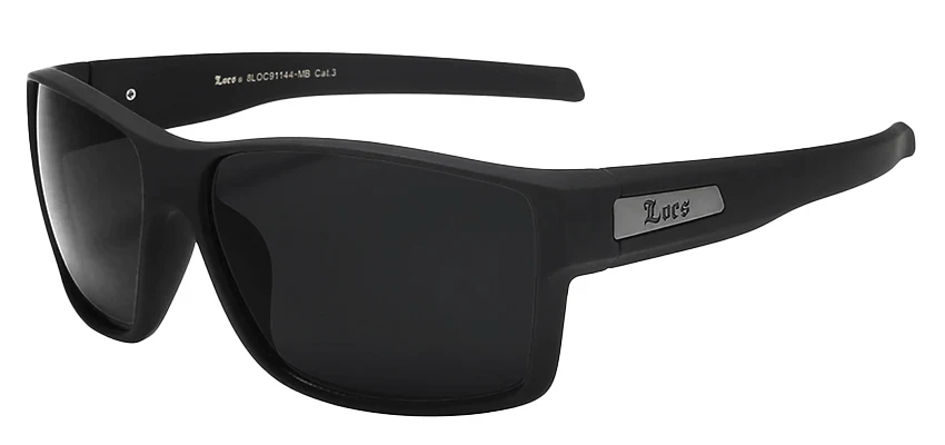 Large Matte Black Square Shades