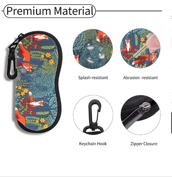 Ultra Light Neoprene Women's Zipper Sunglass Case - Image 2