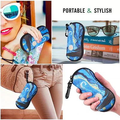 Ultra Light Neoprene Women's Zipper Sunglass Case - Image 4