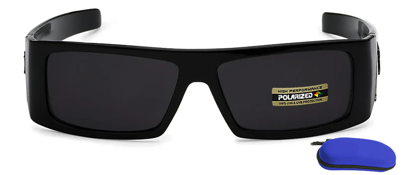 Square Wrap Polarized Locs Sunglasses With Logo - Image 2