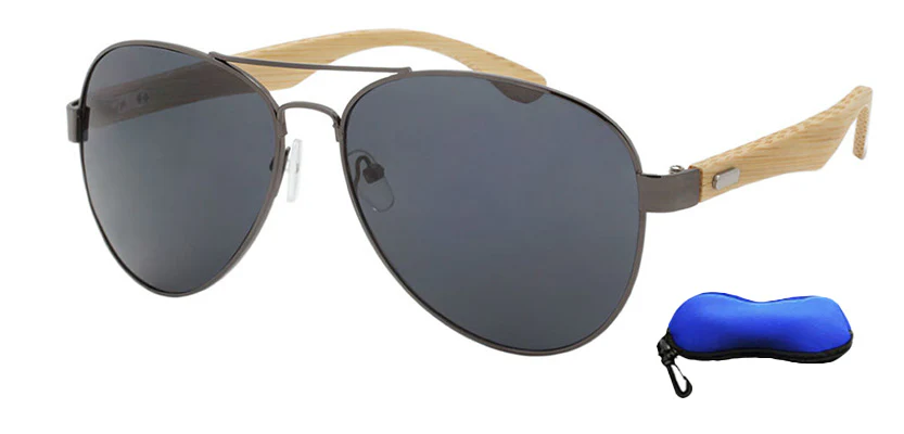 Unisex Bamboo Aviator Sunglasses